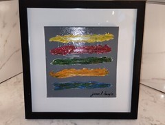 13 Inch Framed Original Signed Modern Abstract Acrylic Oil Painting w/ COA New