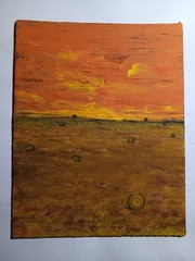 The Hay Field 8×10 Canvas Board Country Painting Signed By Artist Leland Butler