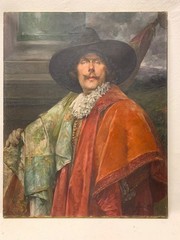 Alex de Andreis (1880-1929) Oil Painting Large Cavalier Portrait c 1920s