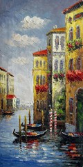 12×24 inches Venice stretched Oil Painting Canvas Handmade Art Wall Decor mod423