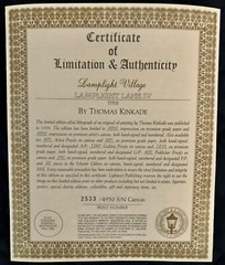 Thomas Kinkade“Lamplight Village” Limited Edition 2533/4950 Framed 27”x33” w/COA