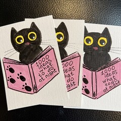 ACEO,Funny Black Cat,humor, cute,original miniature Painting,small,mini