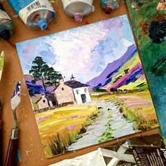 Ireland Original Painting Irish Cottage Oil Painting Unframed 6х6