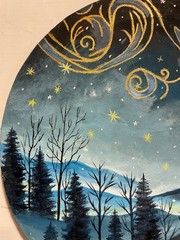 10″ Circular Oil Painting on Canvas….“Winter Wonderland“