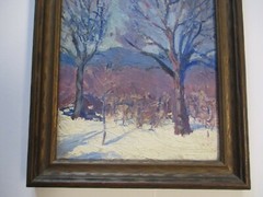 SMALL GEM SIGNED MW ANTIQUE AMERICAN IMPRESSIONIST PAINTING LANDSCAPE 1910’S OLD