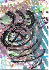 ACEO ATC CARD „Peepers 5“ REASOR Original Abstract Painting 2.5×3.5