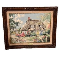 Blossom Lane by Marty Bell Framed Signed on Canvas 19×22.75″ COA CS3163