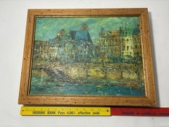 Vintage Impasto Oil Painting Italian Canal Scene – Signed Egroeg 1976 – Italy