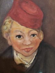 Vintage Oil Painting The Boy With Cherries After Manet By Patricia Morone