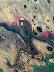 Cosmic Current Original Abstract Resin Fine Art Painting on Wood Panel Thick