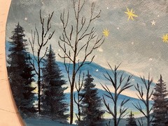 10″ Circular Oil Painting on Canvas….“Winter Wonderland“
