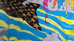 LGBT Art PAINTING „AMERICAN PRIDE“ Chromatic US Flag Original by Artist . UNIQUE