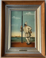 PIER LUIGI CESARINI VINTAGE ITALIAN MODERN FIGURATIVE LANDSCAPE OIL PAINTING 59