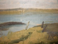 19th Listed Felix Cogen Belgian 1838-1907 oil canvas landscape shore painting