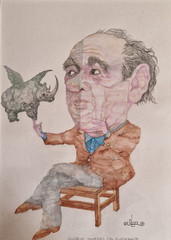 Pedro Vilar – Eugéne Ionesco (El Rinoceronte) – Obra original / caricatura