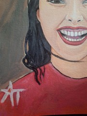 Contemporary Smiling Woman Acrylics 9×12 Canvas Paper