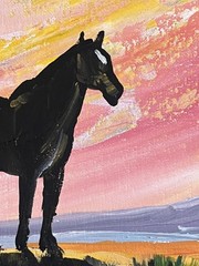 Atherton 11×14 Original Abstract Acrylic Painting „Desert No Name Horse“ signed