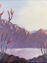 Martha Hurst Vintage California AZ Plein Air Desert Sunset Landscape Painting