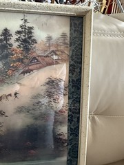 12 3/4 X 16 X 3/4 Asian Man Horse Landscape Houses Old
