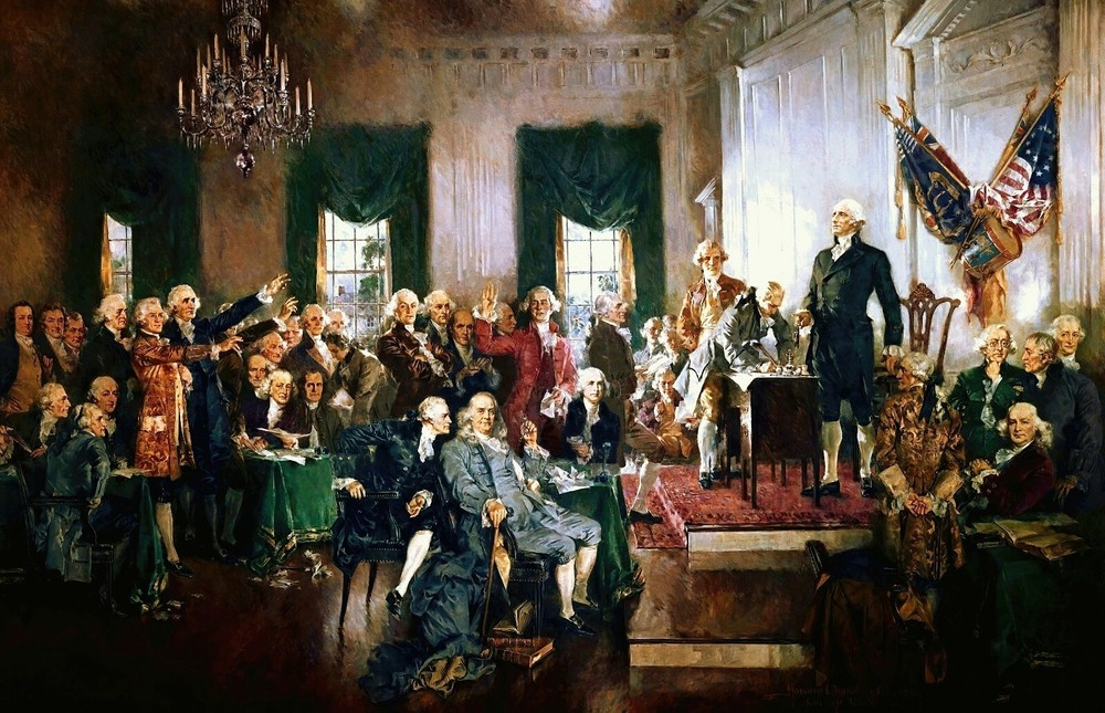 Signing the Constitution United States Painting by Howard Christy Reproduction