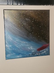 Abstract Seascape Starry Sky Canvas Painting Wall Art Unframed