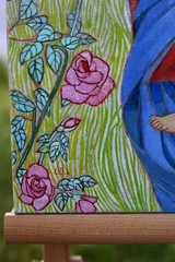 Madonna & Child with Roses by Dionne Landgraf Oil Painting on Linen 11×14″