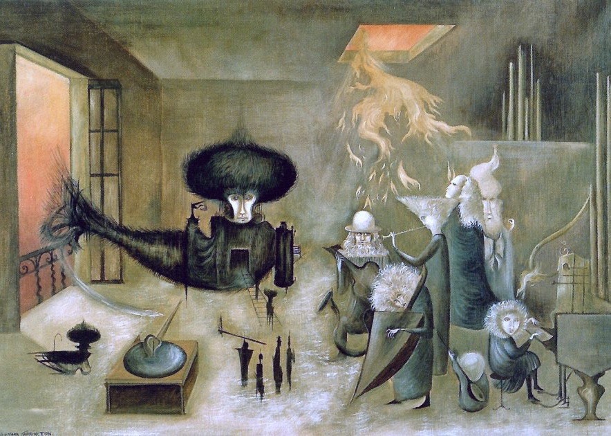 Leonora Carrington Signed Oil Painting on Canvas 16×24 in Surrealism .