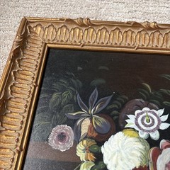 Vintage Chelsea House Oil Painting Floral Flowers Framed 18”x15”