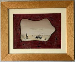ALFRED BANNER VINTAGE MODERN SURREALIST LANDSCAPE OIL PAINTING SURREALISM 1944