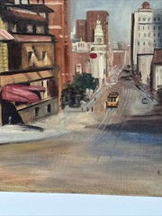 Antique Early California Painting Landscape San Francisco Street Regionalism Oil