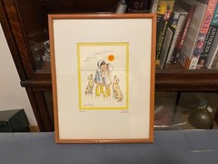 Vintage Signed Original Leo Brueckner Water Color. 1972. „THE KISS“