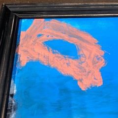 Original Framed Mixed Media Abstract Art Painting „Air Hypothesis“ 17×21 w/ COA