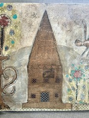 Laurie Messerol One of a kind mixed media on canvas „The PlaceThat“ 18 × 36″