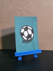 ACEO original painting soccer/football ball, Wyld Dog Art