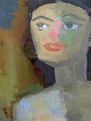 Modern Portrait of a Woman OOAK Original Figure Oil Painting 10×8 Aldo Cherres