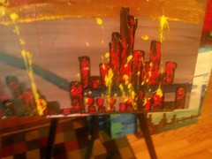abstract paintings on canvas original twilight boom of the urban dream mini city
