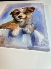 Dog Portrait, Original Painting oil,8×10 inch, Baby Gift,Wall Art Decor Handmade