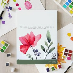 9″ x 12″ Watercolor Paper 2 Pack – Heavyweight 140 lb Gouache Mixed Media Pad