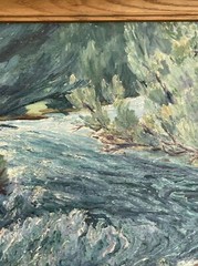 ANTIQUE LANDSCAPE PAINTING AMERICAN RIVER 1930’S GARDNER Listed IMPRESSIONIST