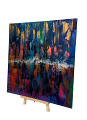 Vibrant Modern Orig Abstract (New Video) Glowing Acrylic Painting Canvas 20×20