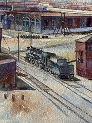 Ray Warren Watercolor Painting “CPR Roundhouse At False Creek”Vancouver Artist