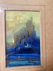 Original VERY EARLY 1920 Leon Dolice Oil Pastel Signed Amazing Note On Back LOOK