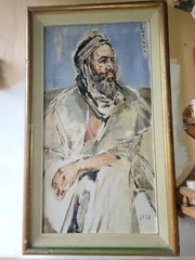 Costantino Lagana Signed 1958 Oil Painting Portrait Of Bearded Man Framed