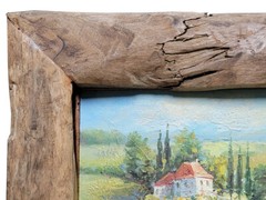 Hungryartist – Fine oil painting of Tuscany villas in an unique old wood frame