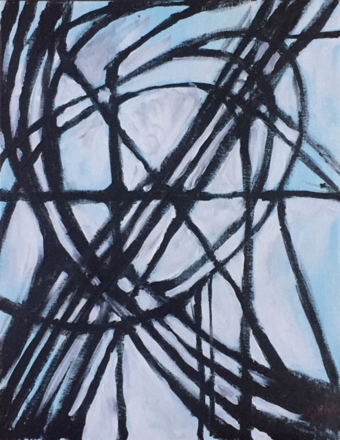 Original Painting „Abstract Composition“, Acrylic on Canvas, 14″x18″ C. Pecharka