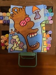 Original Art Paintings Mushroom City Jamican Bart King Of Hill Crown Building…