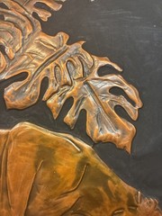 Lot of 2 VTG Signed Original Mid 20th Century Art Moderne Hammered Copper Mixed