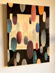 Rex Ray Original Mixed-Media Resin Collage Signed 4/02 #0600 12×16 San Francisco