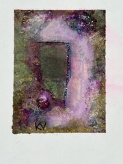 Mixed Media Mini Painting Ink Metallic Powders and Dyes Kathryn Vaughn Easter