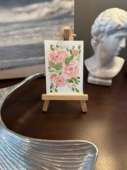 Original ACEO Watercolor Roses Signed, title: Wedding Day